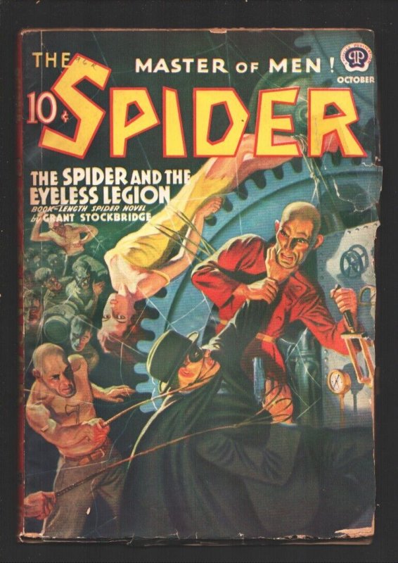 Spider 10/1939-"The Spider and the Eyeless Legion"-Rafael DeSoto Weird Menace... (Popular Publications, 1939), raw, ungraded comic book — front cover