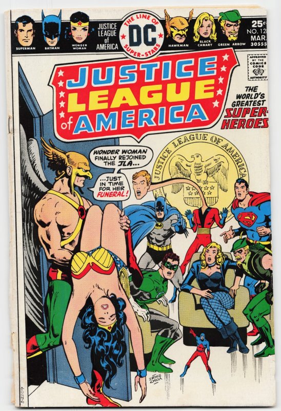 Justice League of America #128 (DC Comics, 1976), raw, ungraded comic book — front cover