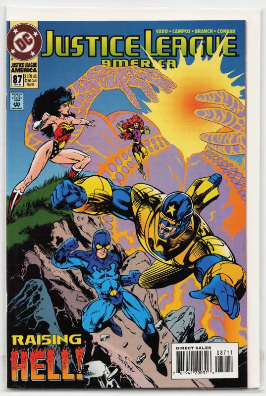 Justice League America #87 (1994), raw, ungraded comic book — front cover