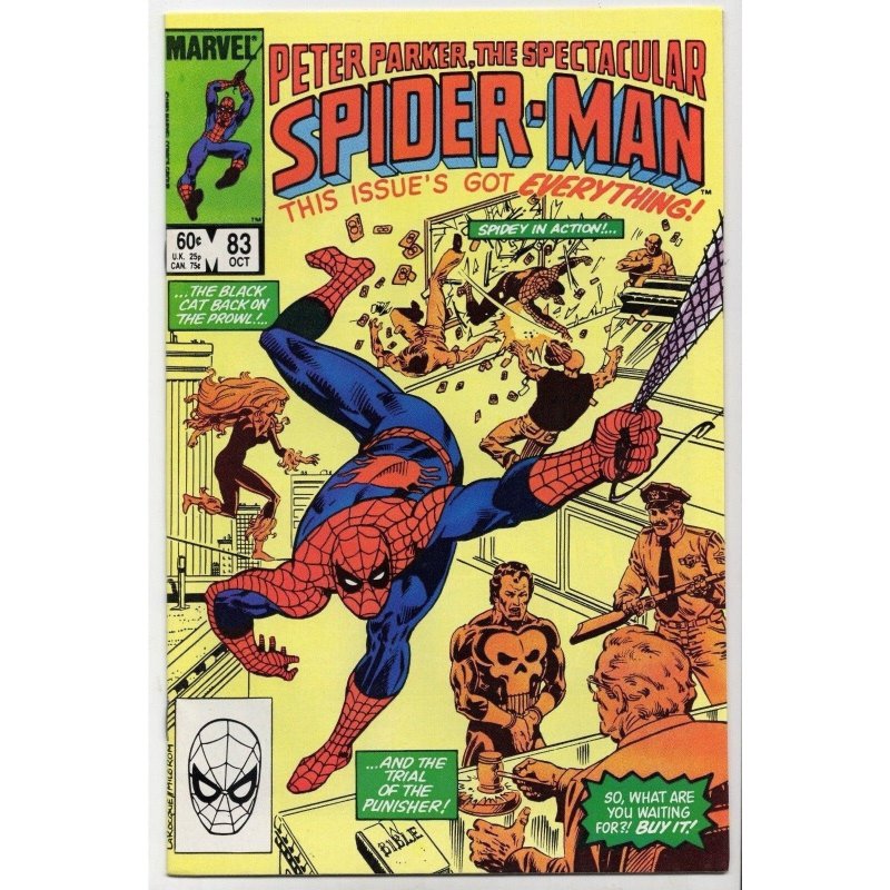 Peter Parker, the Spectacular Spider-Man #83 (Marvel Comics, 1983), raw comic book in VF+ 8.5 condition — front cover