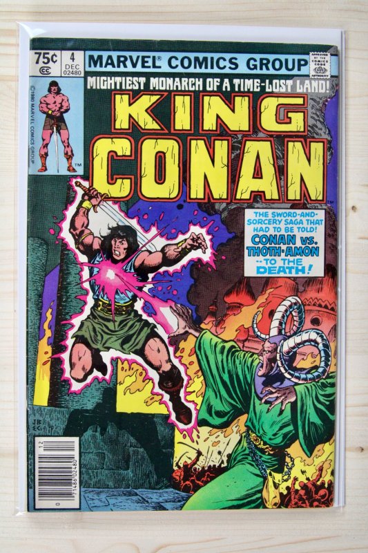 King Conan #4 (Marvel Comics, 1980), raw comic book in VF- 7.5 condition — front cover