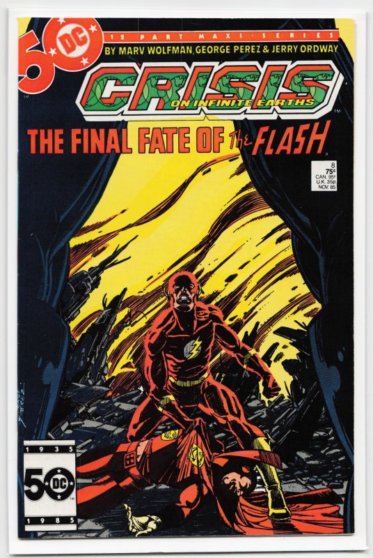 Crisis on Infinite Earths #8 (DC Comics, 1985), raw, ungraded comic book — front cover