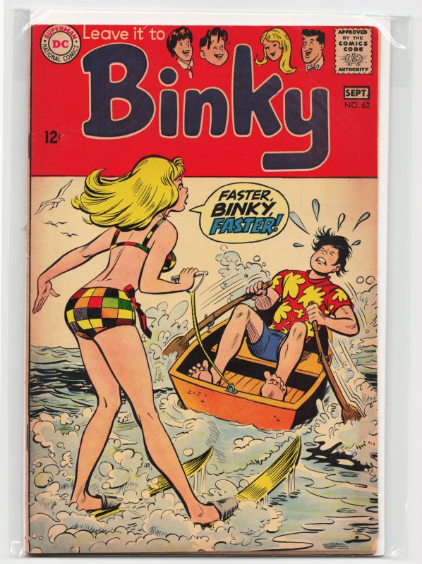 Leave it to Binky #62 (DC Comics, 1968), raw, ungraded comic book — front cover