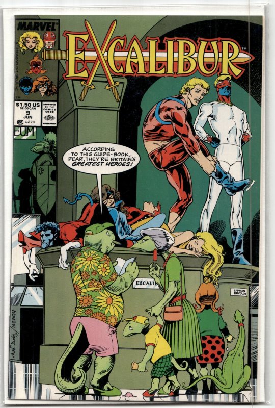 Excalibur #9 (Marvel Comics, 1989), raw, ungraded comic book — front cover