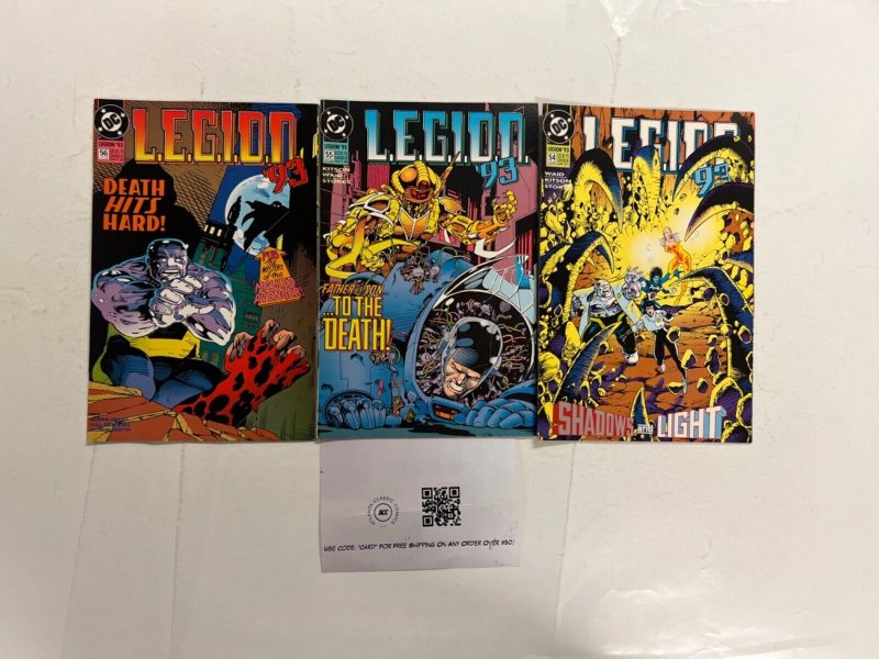 3 Legion '93 DC Comic Books #54, raw, ungraded comic book — front cover