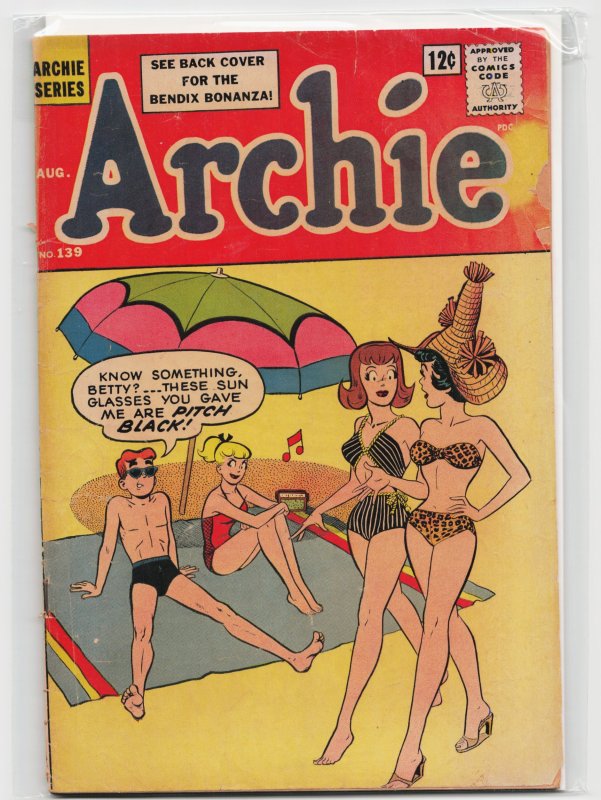 Archie #139 (Archie Comics, 1963), raw, ungraded comic book — front cover