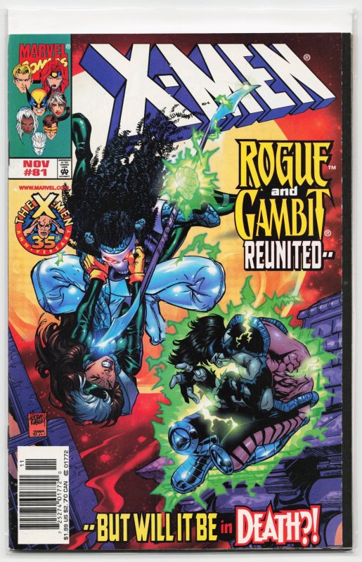 X-Men #81 (Marvel Comics, 1998), raw, ungraded comic book — front cover