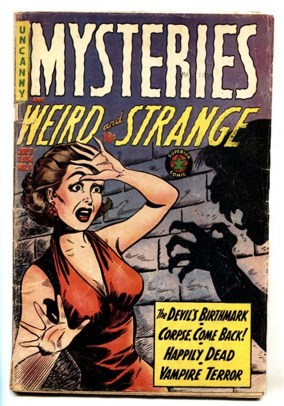 Mysteries #8 (1954), raw, ungraded comic book — front cover