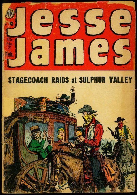 Jesse James #21 (Avon Periodicals, 1955), raw, ungraded comic book — front cover