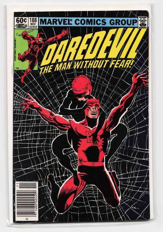 Daredevil #188 (Marvel Comics, 1982), raw, ungraded comic book — front cover