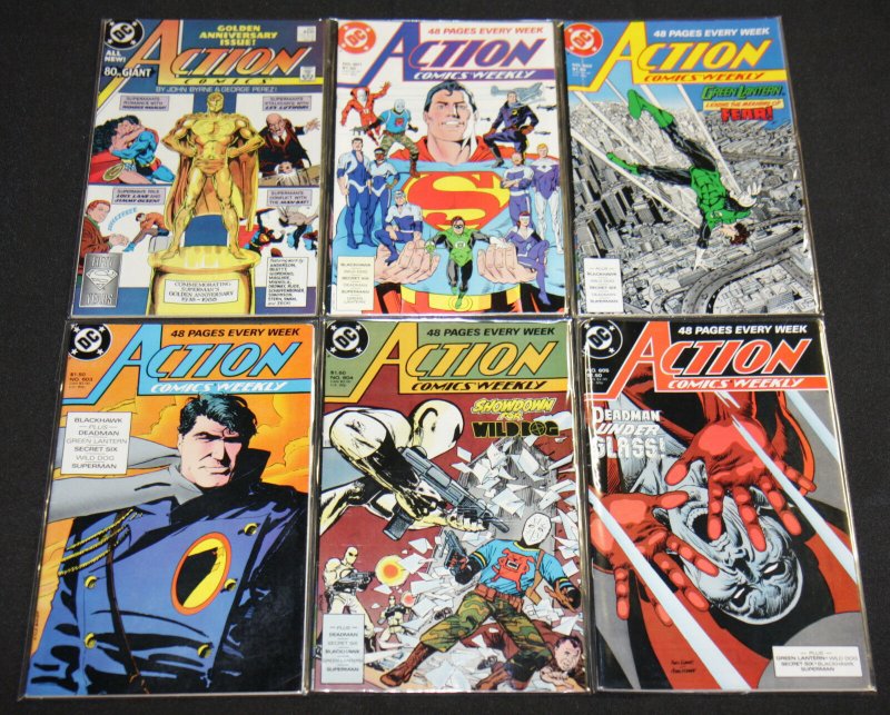 DC Copper Age Action Comics 12pc Mid-High Grade Comic Lot Vf-Nm Superman JLA (DC Comics), raw comic book in NM condition — front cover