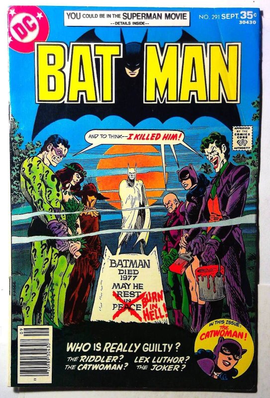 Batman #291 (DC Comics, 1977), raw, ungraded comic book — front cover