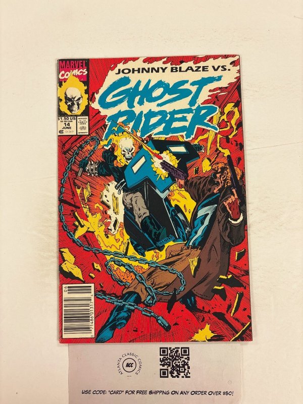 Ghost Rider #14 (Marvel Comics, 1991), raw comic book in NM condition — front cover