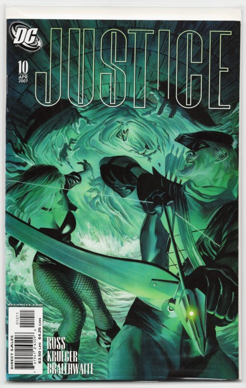 Justice #10 (DC Comics, 2007), raw, ungraded comic book — front cover
