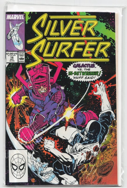 Silver Surfer #18 (Marvel Comics, 1988), raw, ungraded comic book — front cover