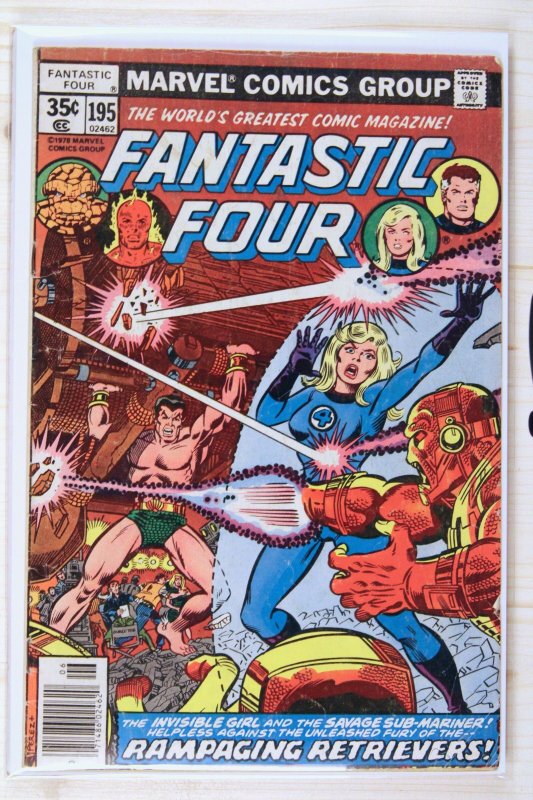 Fantastic Four #195 (Marvel Comics, 1978), raw comic book in FN 6.0 condition — front cover