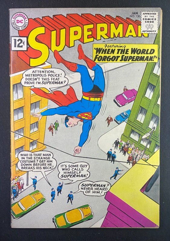 Superman #150 (DC Comics, 1939), raw comic book in VG/FN 5.0 condition — front cover