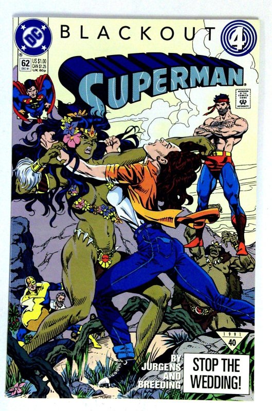 Superman #62 (DC Comics, 1991), raw comic book in NM- condition — front cover