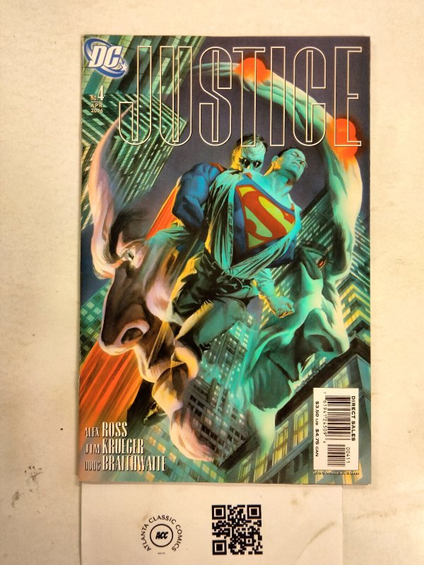 Justice #4 (DC Comics, 2006), raw comic book in NM condition — front cover