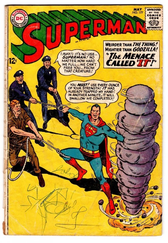 Superman #177 (DC Comics, 1965), raw, ungraded comic book — front cover