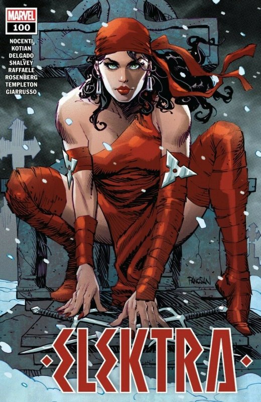 Elektra #100 (Marvel Comics, 2022), raw, ungraded comic book — front cover