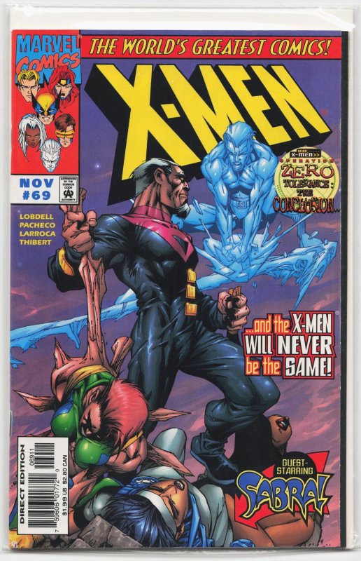 X-Men #69 (Marvel Comics, 1997), raw, ungraded comic book — front cover