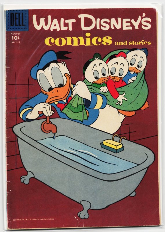 Walt Disney's Comics and Stories #215 (Dell, 1958), raw, ungraded comic book — front cover