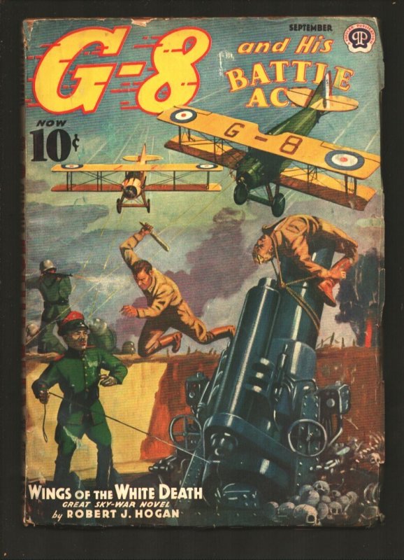 G-8 and His Battle Aces Pulp 9/1935 -Herr Matzu- Hero Pulp-VG, raw comic book in VG condition — front cover