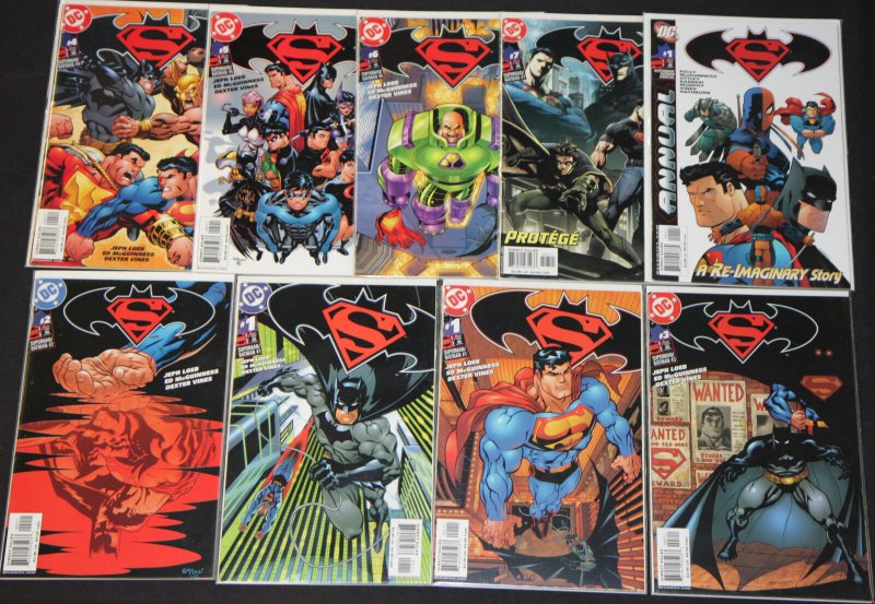 Modern DC Batman Superman Comic LOT 9pc #1 x2 2-7, Annual #2 9.2 or Better, raw comic book in 9.2 condition — front cover