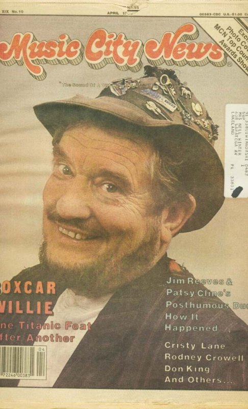Mag: Music City News 1982 April-Boxcar Willie-Country VG (1982), raw comic book in VG condition — front cover