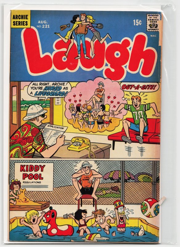 Laugh #221 (Archie Comics, 1969), raw, ungraded comic book — front cover