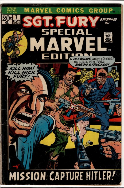 Special Marvel Edition #7 (Marvel Comics, 1972), raw, ungraded comic book — front cover