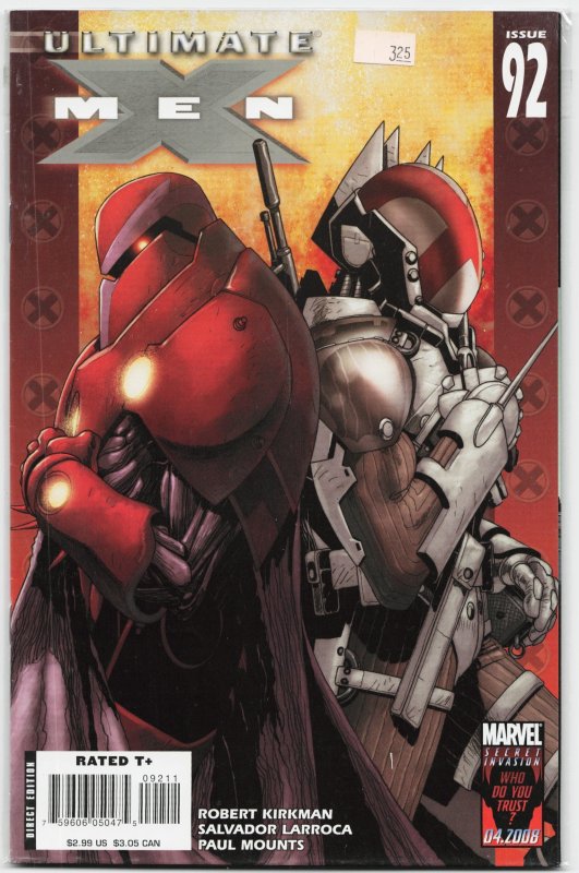 Ultimate X-Men #92 (Marvel Comics, 2008), raw, ungraded comic book — front cover