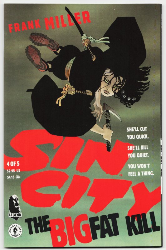 Sin City: The Big Fat Kill #4 (Dark Horse Comics, 1995), raw, ungraded comic book — front cover