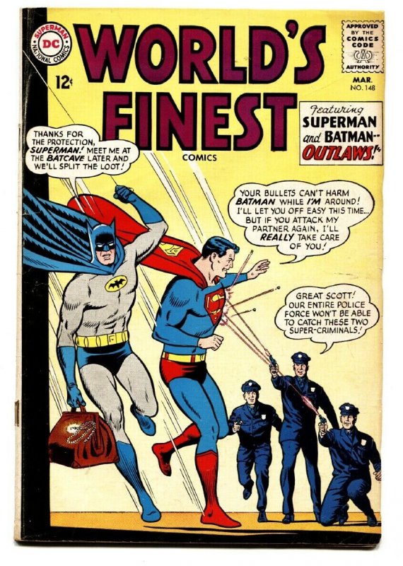 Worlds Finest #148 (DC Comics, 1965), raw, ungraded comic book — front cover