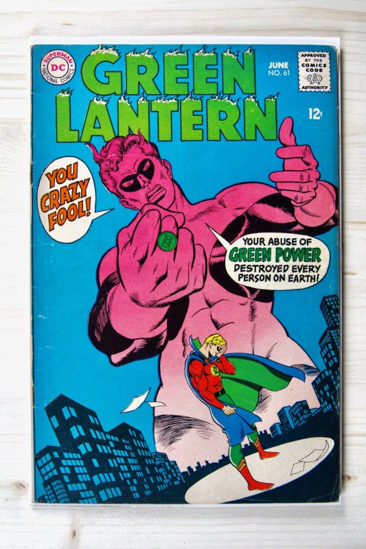 Green Lantern #61 (DC Comics, 1968), raw comic book in FN- 5.5 condition — front cover
