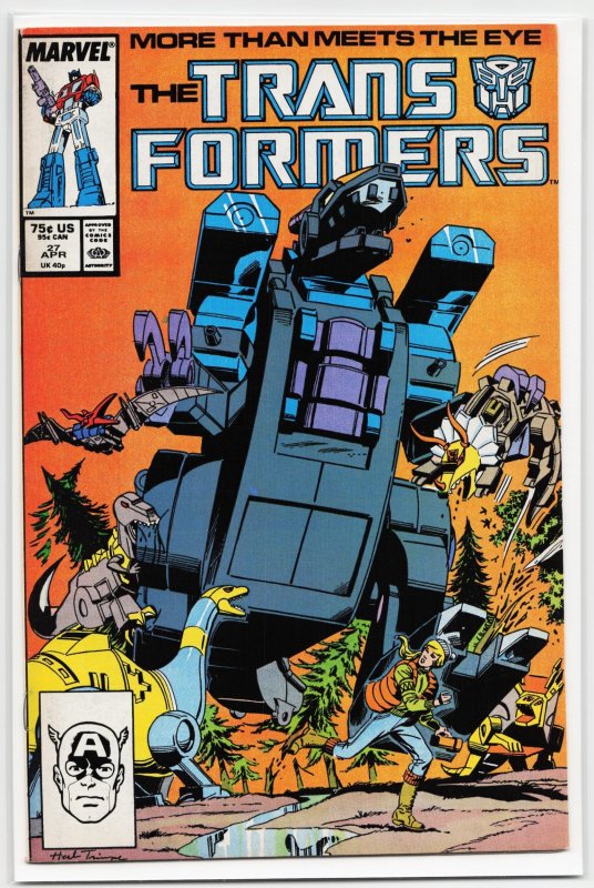 The Transformers #27 (Marvel Comics, 1987), raw, ungraded comic book — front cover