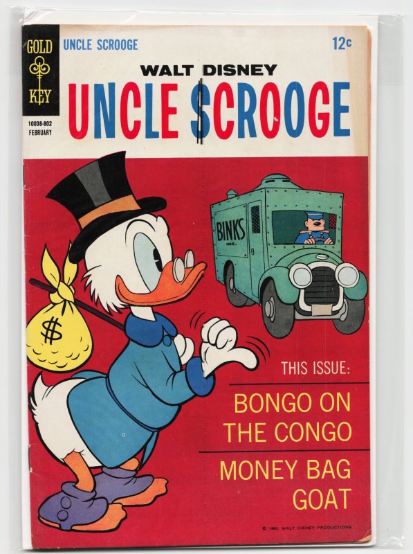 Uncle Scrooge #73 (Gold Key, 1968), raw, ungraded comic book — front cover