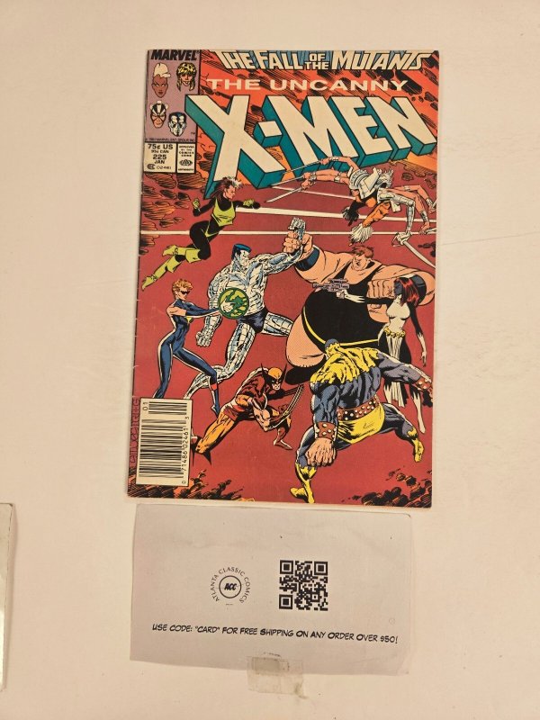 Uncanny X-Men #225 (Marvel Comics, 1988), raw comic book in FN condition — front cover