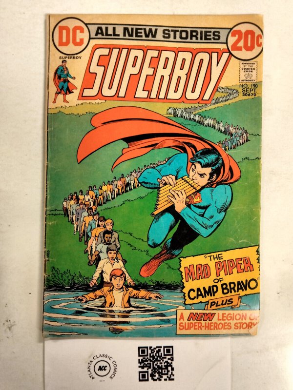 Superboy #190 (DC Comics), raw comic book in FN condition — front cover