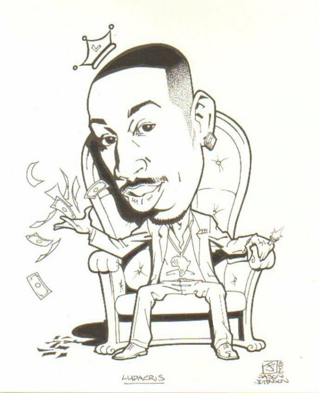 Ludacris Caricature - Signed art by Jason Johnson, raw, ungraded comic book — front cover