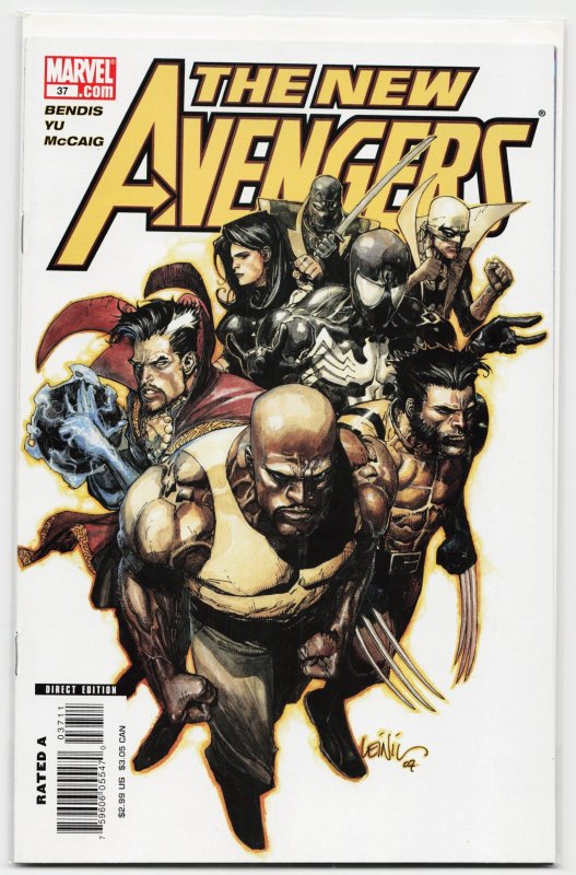 New Avengers #37 (Marvel Comics, 2008), raw, ungraded comic book — front cover