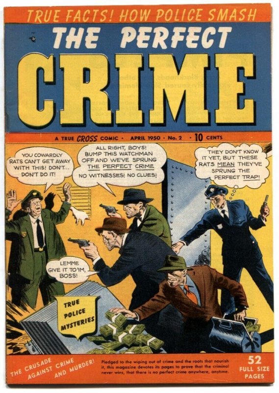 The Perfect Crime #2 (1950), raw comic book in VF+ condition — front cover