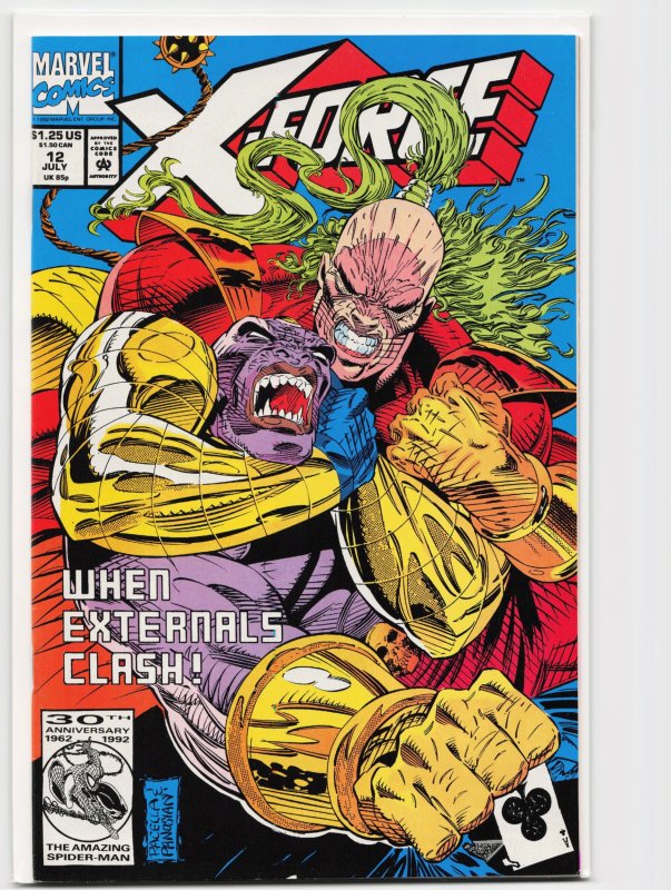 X-Force #12 (Marvel Comics, 1992), raw, ungraded comic book — front cover