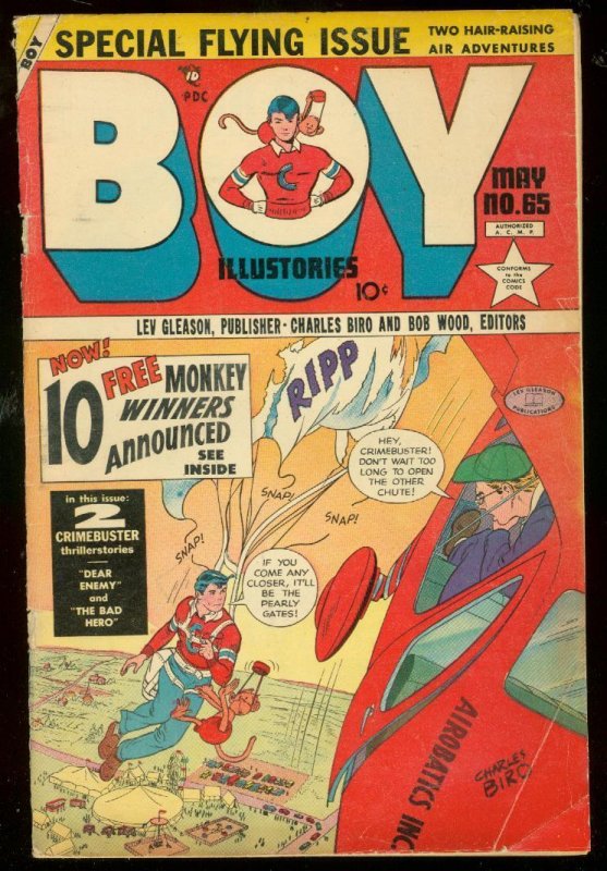 Boy #65 (Lev Gleason Publications), raw comic book in VG condition — front cover