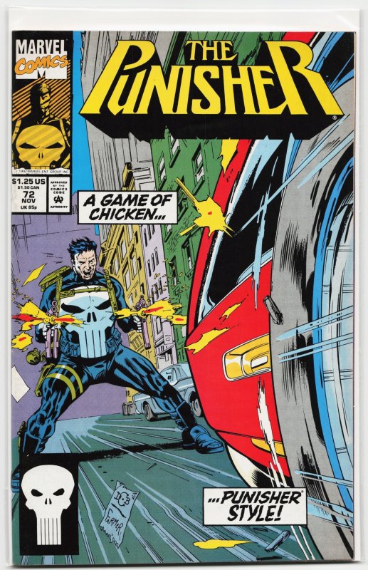 The Punisher #72 (Marvel Comics, 1992), raw, ungraded comic book — front cover