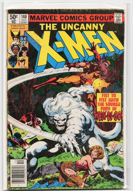 The X-Men #140 (Marvel Comics, 1980), raw, ungraded comic book — front cover