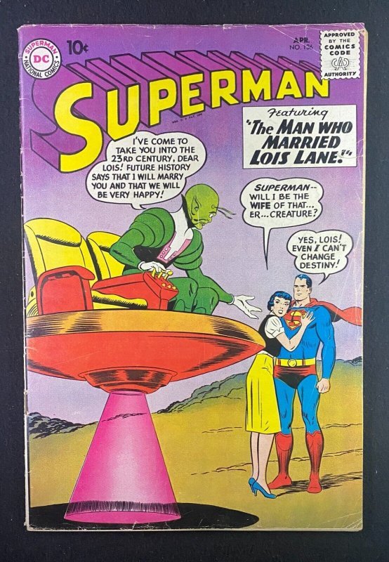Superman #136 (DC Comics, 1939), raw comic book in VG 4.0 condition — front cover