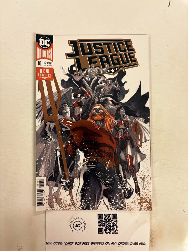 Justice League #10 (DC Comics), raw comic book in NM condition — front cover