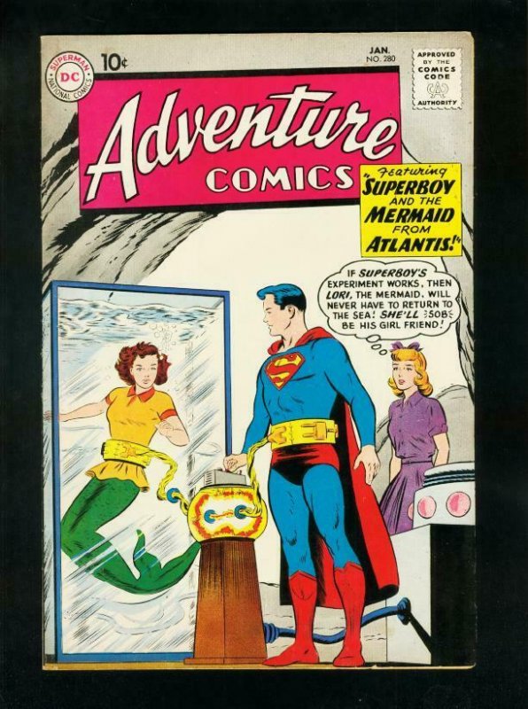 Adventure Comics #280 (DC Comics, 1961), raw comic book in VF+ condition — front cover
